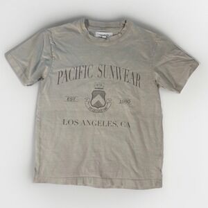 PACSUN Pacific Sunwear Graphic T Shirt Mens Small Tan Short‎ Sleeve Los Angeles